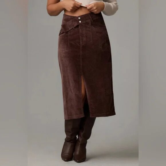 Anthropologie Dresses & Skirts - NWT Anthropologie Pilcro Double Waist Corduroy Midi Skirt l Size 14